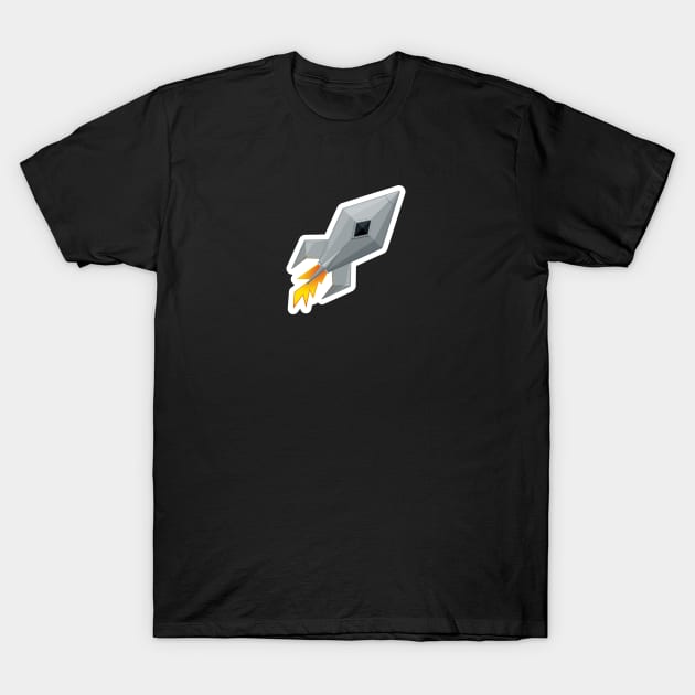 Cute Metal Rocket Ship T-Shirt by NPolandDesigns